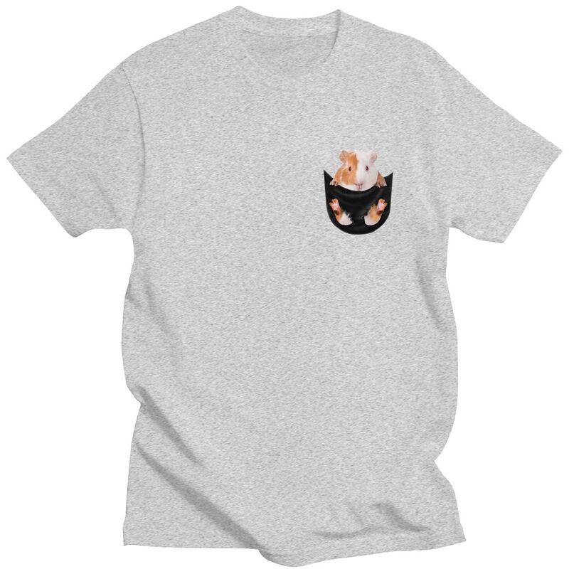 Custom Funny Guinea Pig In Pocket T Shirt for Unisex Tshirt Fashion Tee Short Sleeve Pet Owners T-shirts Clothing