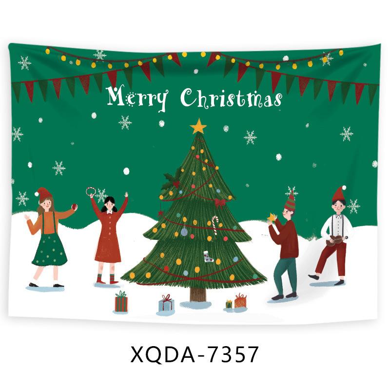 Рождественская Елка Гобелен Санта Клаус Висит Ткани Фон Ткани Рождественская Елка