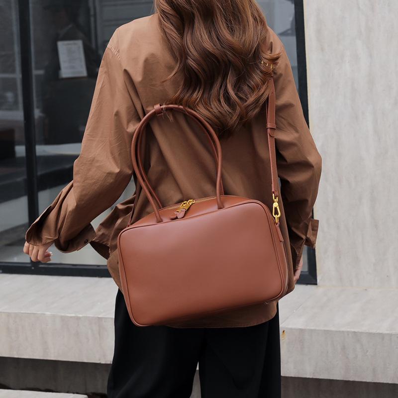 Handbag Women's Crossbody Bag Niche Genuine Leather Women's Bag Single Shoulder Small Square Bag Bowling Bag