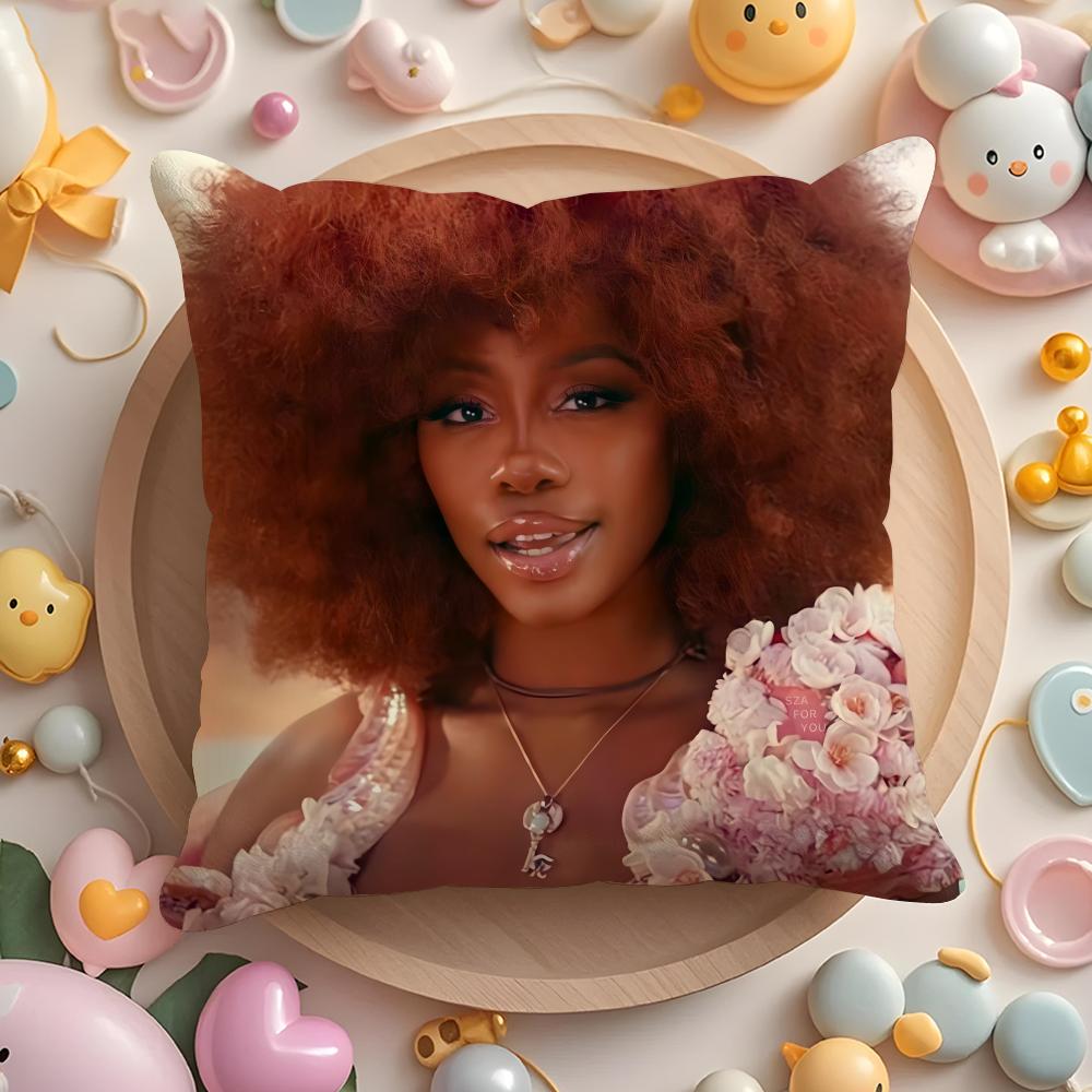 American singer S-SZA Cushion Cover Home & Car Multi-Scene Pillow Cover - Reversible, Soft & Durable for Daily Use