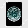 Металлическая табличка Bitcoin Декор для стены на вечеринку Настенный паб Персонализированный жестяной знак Постер