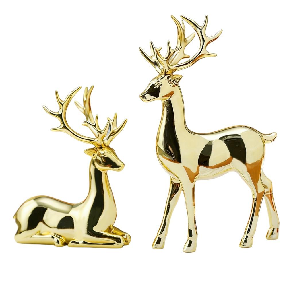 Creative Deer Desktop Ornament Modern Christmas Deer Statue Elk Home Decor Living Room