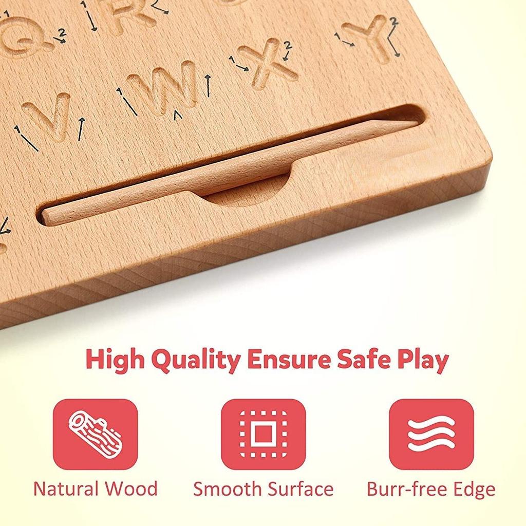 Деревянная доска для прописи алфавита, деревянная доска для отработки букв, двухсторонние доски для малышей и дошкольников, подарки для детей