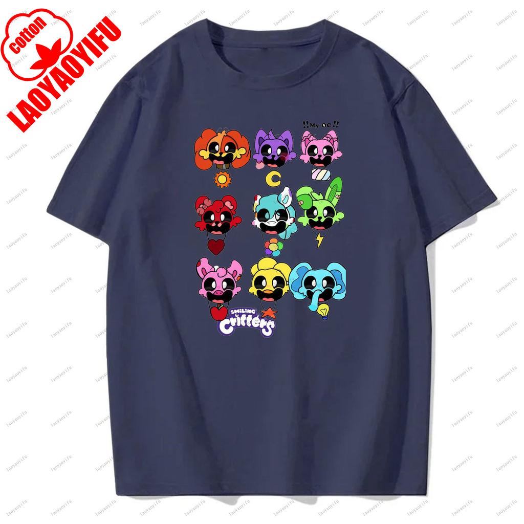 Smiling Critters T-shirts Breathable Camisetas Harajuku Tops Men T Shirt Casual for Daily Wear and Casual Outings