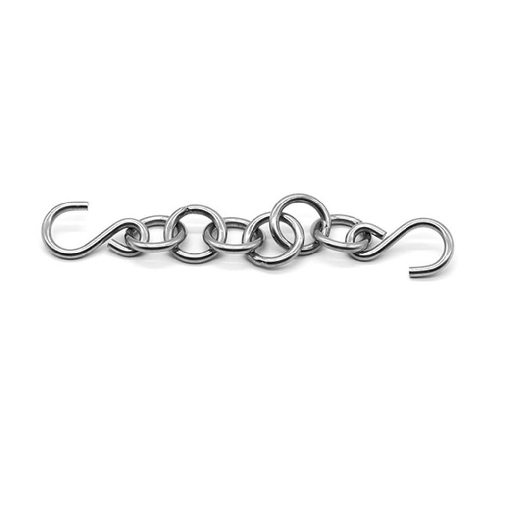 Heavy Duty Steel 9" Safety Chain with Hooks for Car Dent Repair Chain for Crowbar Hanging Chain Secures 22.5cm Length