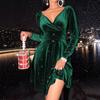 Women's New V-Neck Long Sleeve Fashion Sexy Evening Dress Dress Women's Clothing