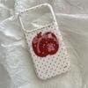 Чехол от падения для iPhone 14/13 Pro Max с рисунком Красное Яблоко и Маленький Кролик