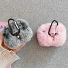 Мягкий меховой чехол с кроличьими ушками для AirPods 1 2, пушистая коробка с беспроводной зарядкой и карабином, плюшевый чехол для Airpods Pro, защитный чехол