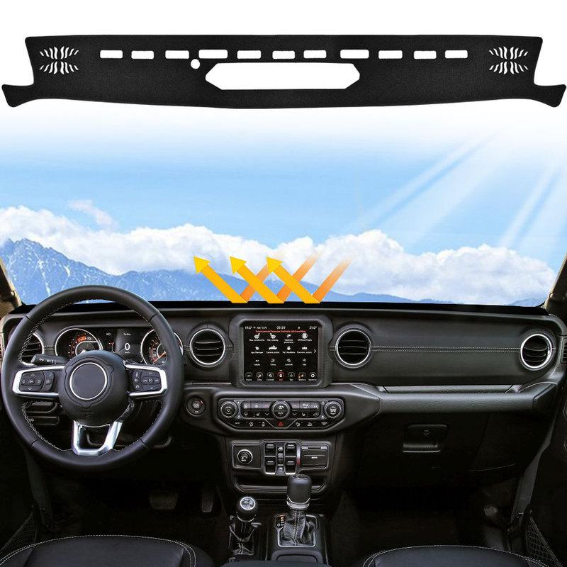 Dashboard Cover Mat For Jeep Gladiator JT 2024 Dash Cover Pad Sunshade Glare UV Rays Protector Accessories