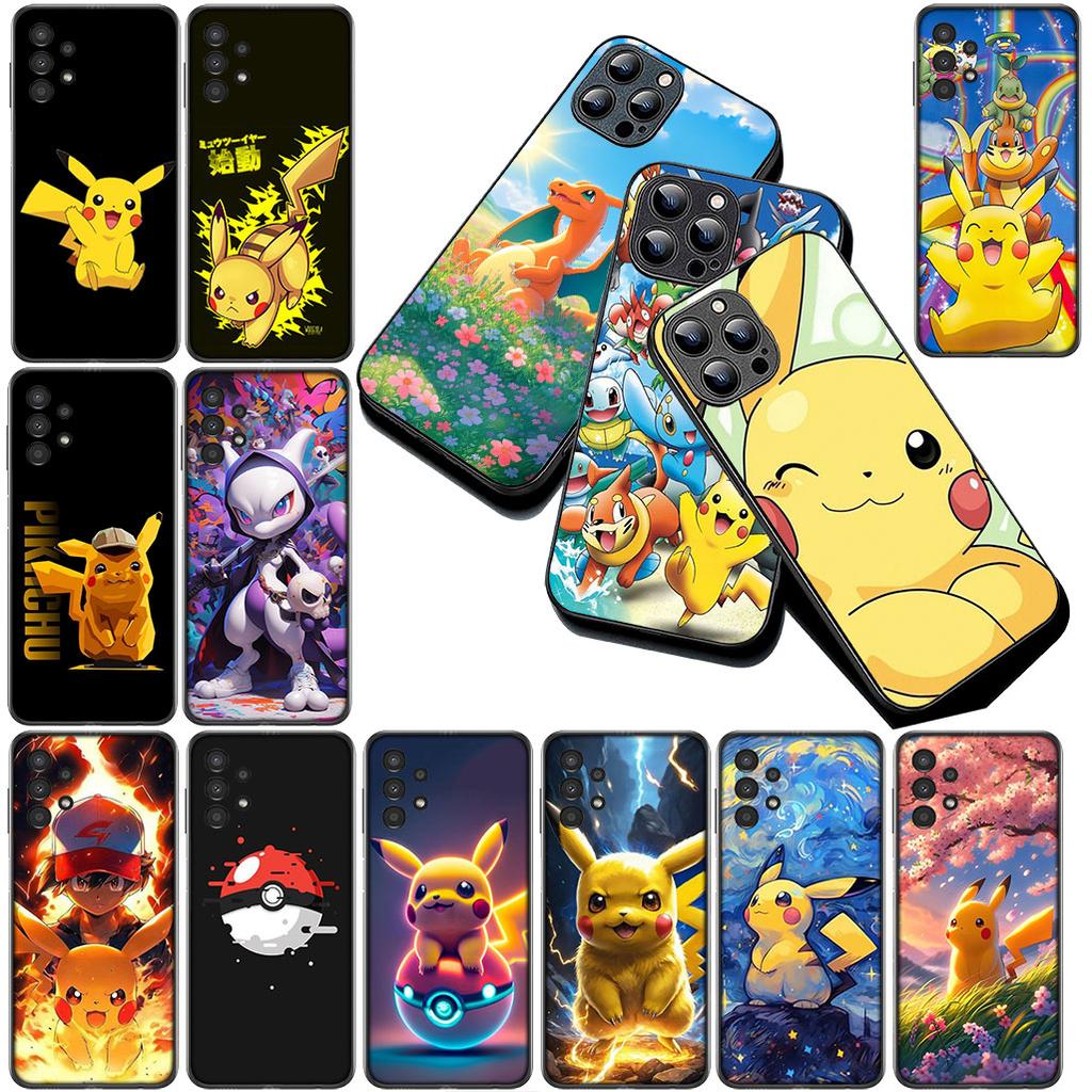 for Samsung Galaxy S10 S8 S9 Plus A33 A34 A31 70 A71 A72 Note 20 9 8 S10E Phone Cover Soft Case Cartoon P-Pokemons GO P-Pikachus
