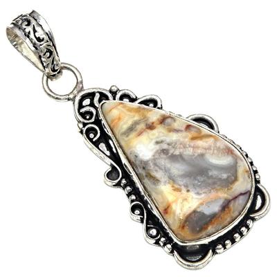 Серебряная подвеска с агатовым камнем Crezy Lace Mother'Day, ювелирное изделие 2,25 дюйма