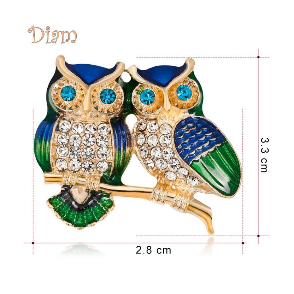 Брошь совы с горным хрусталем