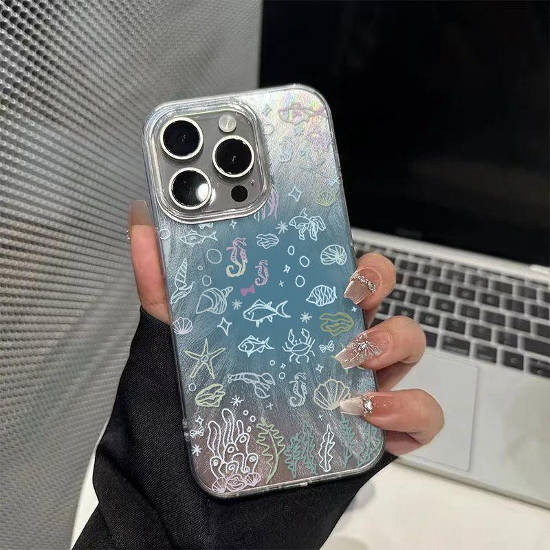 Чехол для телефона с рисунком «Подводный мир: Морская жизнь» для iPhone 17 17E 16E Air 16 15 14 13 12 11 Pro Max PLUS INS Защитная крышка