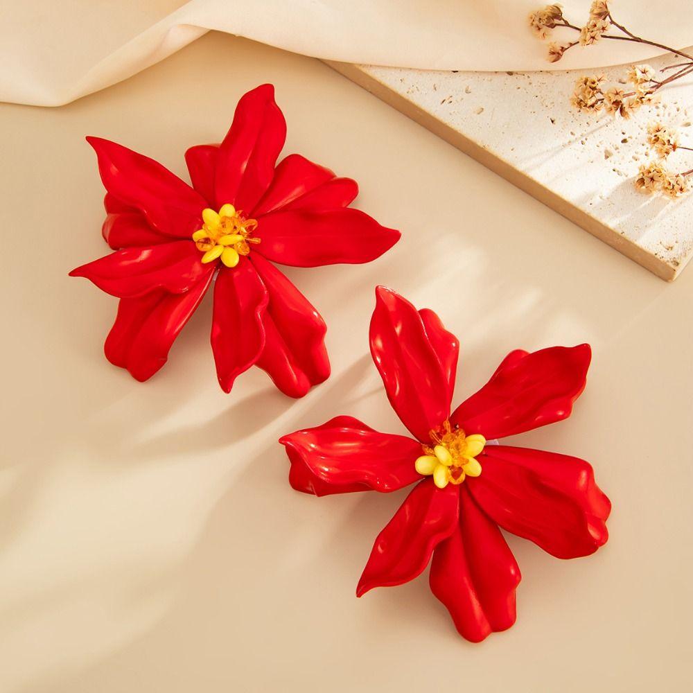 Винтажные крупные серьги-цветы Преувеличенные богемные серьги-подвески Серьги-гвоздики в виде цветов Отпуск