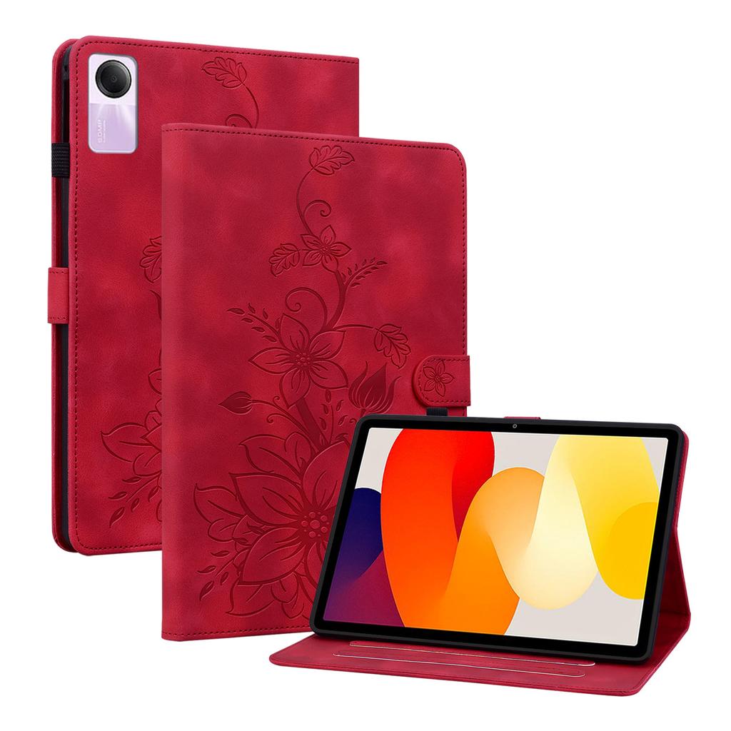 Для Xiaomi Redmi Pad SE (Модели 23073RPBFG). Чехол для планшета из искусственной кожи с изысканным цветочным тиснением