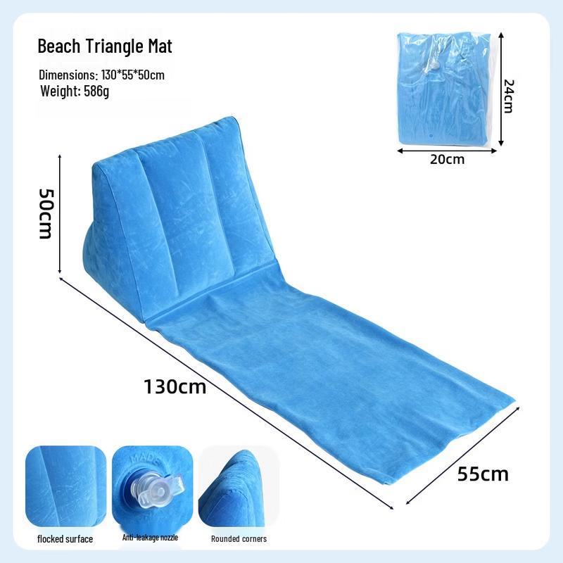 Foldable Inflatable Beach Lounge Mat with Backrest