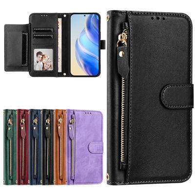 Флип-чехол для OPPO F17 F19 F19S F23 F25 F27 Pro Plus 5G кожаный чехол-кошелек с отделением для карт сумка на молнии