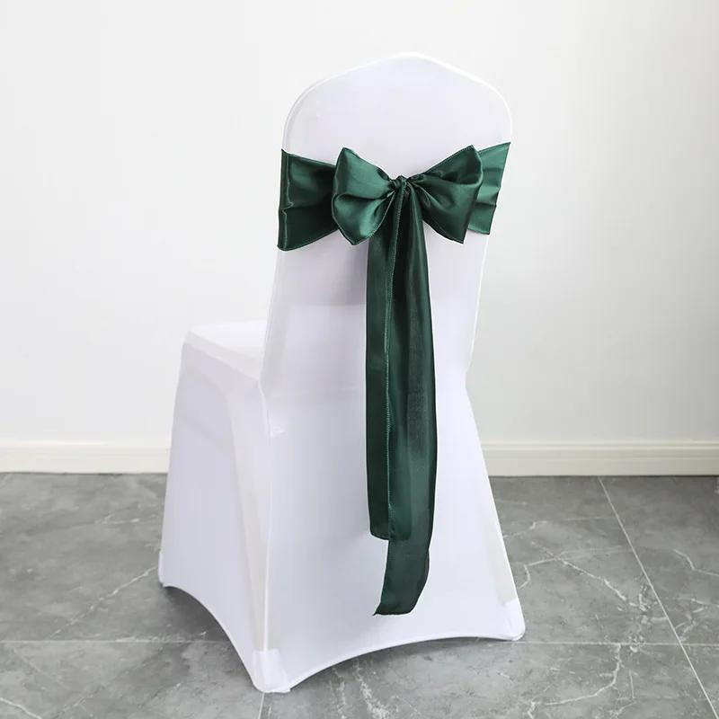 10pcs Satin Chair Belt with Bow Decoration, Universal Chair Cover Ribbon Tie Wedding Chair Back Decor/chair Sashes Wedding
