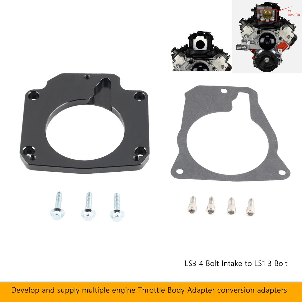 Drive By Cable Throttle Body Adapter Compatible LS3 4 Bolt Intake to LS1 3 Bolt TB DBC LS2 intake manifold 551511XG 551567