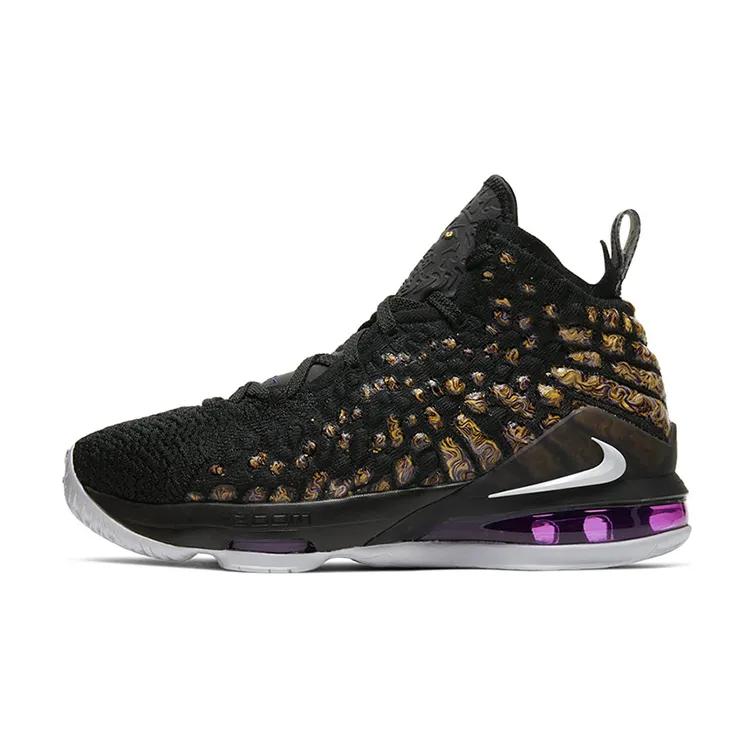 Nike LeBron 17 BG 'Lakers' (Unisex) Black / White / Eggplant / Amarillo Kids' Basketball Shoes BQ5594 004