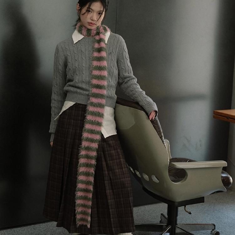 Женский узкий шарф, тонкий чокер, вязаный пояс, длинный галстук-шарф, обертка для ручки сумки