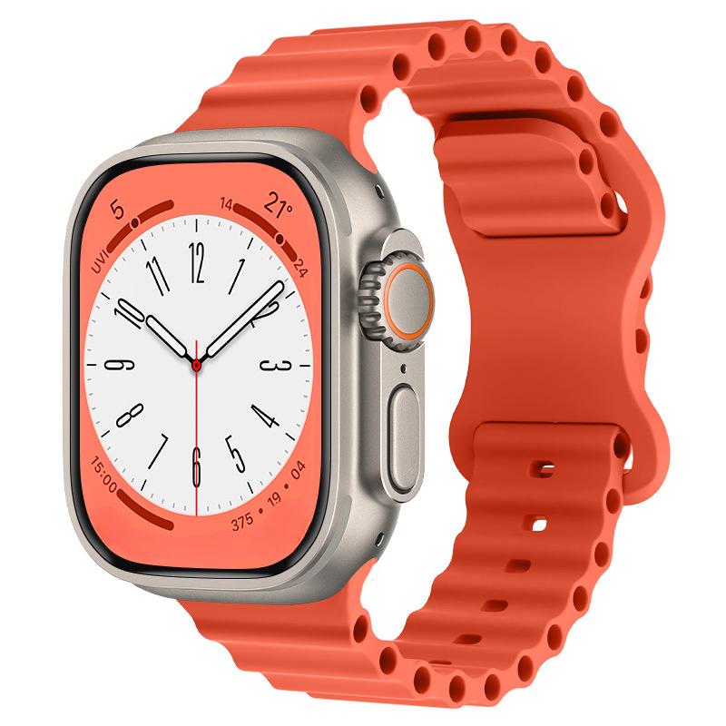 Силиконовый ремешок Ocean для Apple Watch Ultra 3 2 49 мм 6 SE 38 40 44 мм Спортивный браслет для iWatch Series 11 10 9 8 7 46 мм 45 41 Ремешок