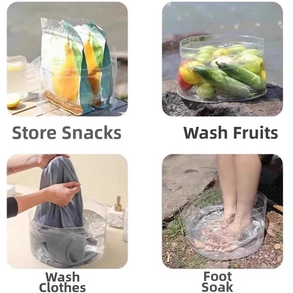 6.8L/12L Foldable Transparent Bucket Portable Camping Bucket  Water Splashing Festival