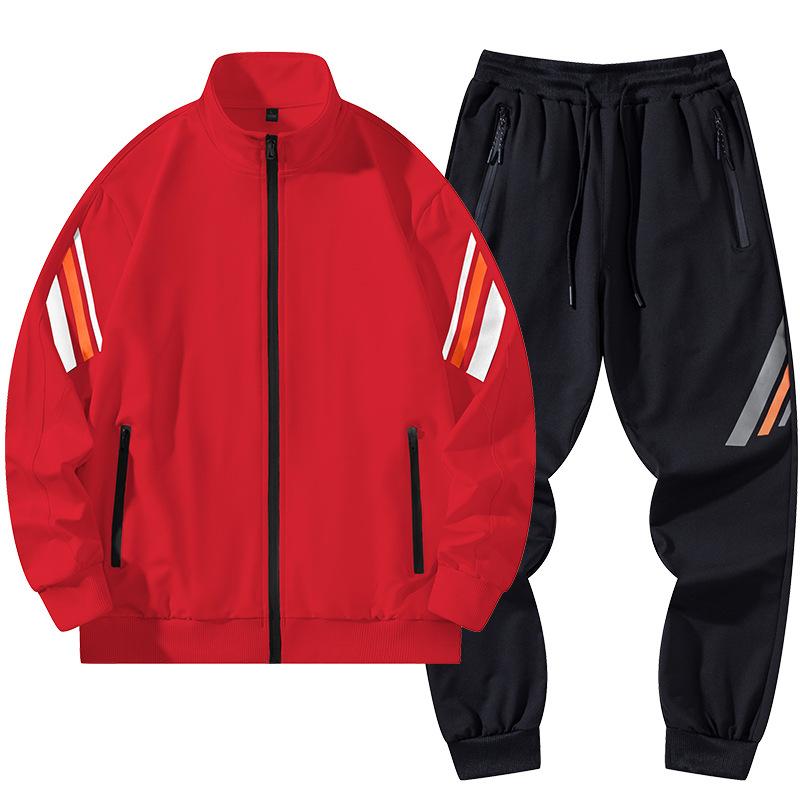 Sports Suit Men's Cardigan Sweatshirt Ankle Tied Pants Running Fitness and Leisure Two-piece Set