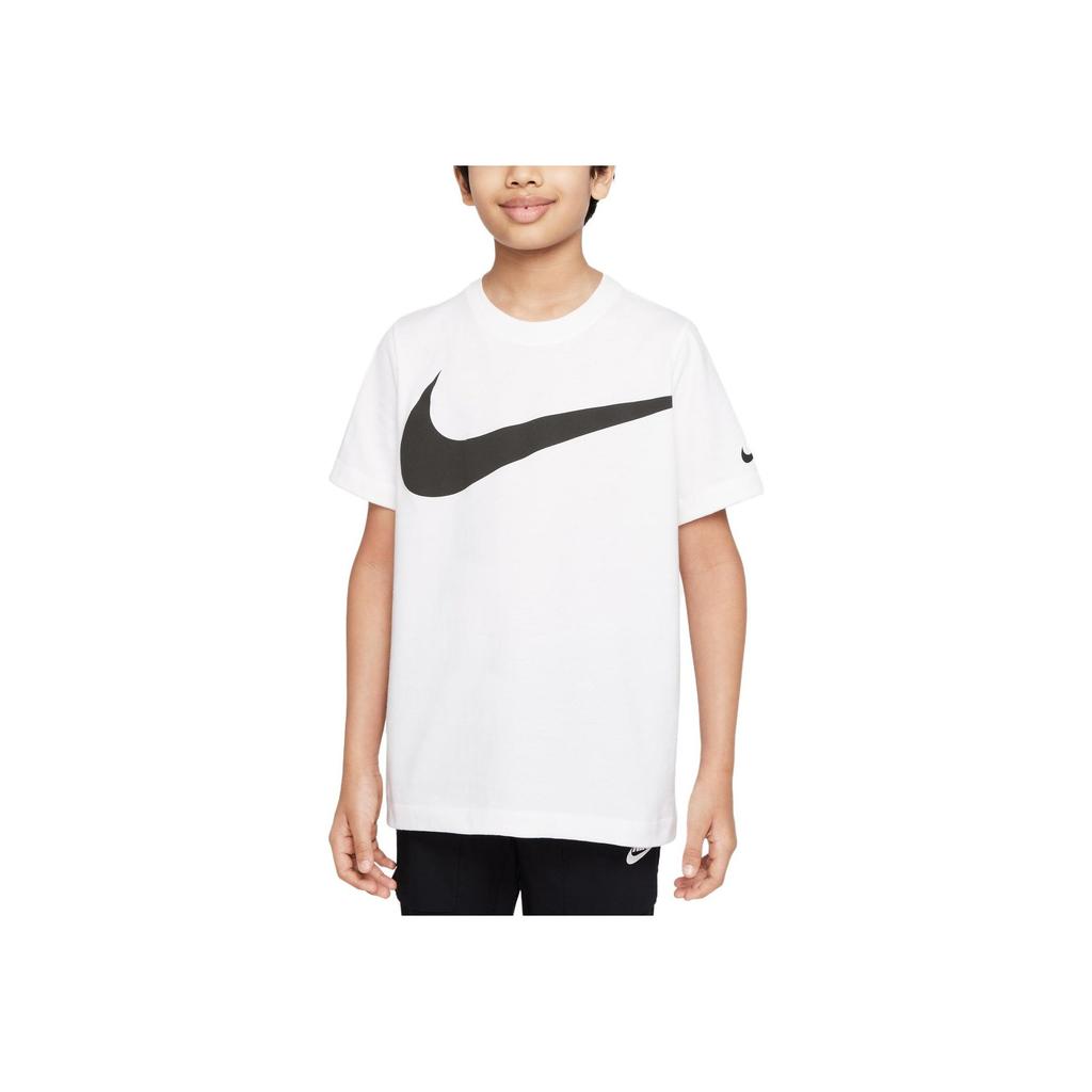 Nike Футболка серии Sportswear Essentials с крупным логотипом и круглым вырезом, с коротким рукавом, детская, белая DO1807-100