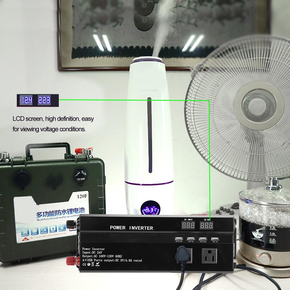 12V/24V To Black Car Solar Voltage Inverter High Power 3000W/4000W/5000W