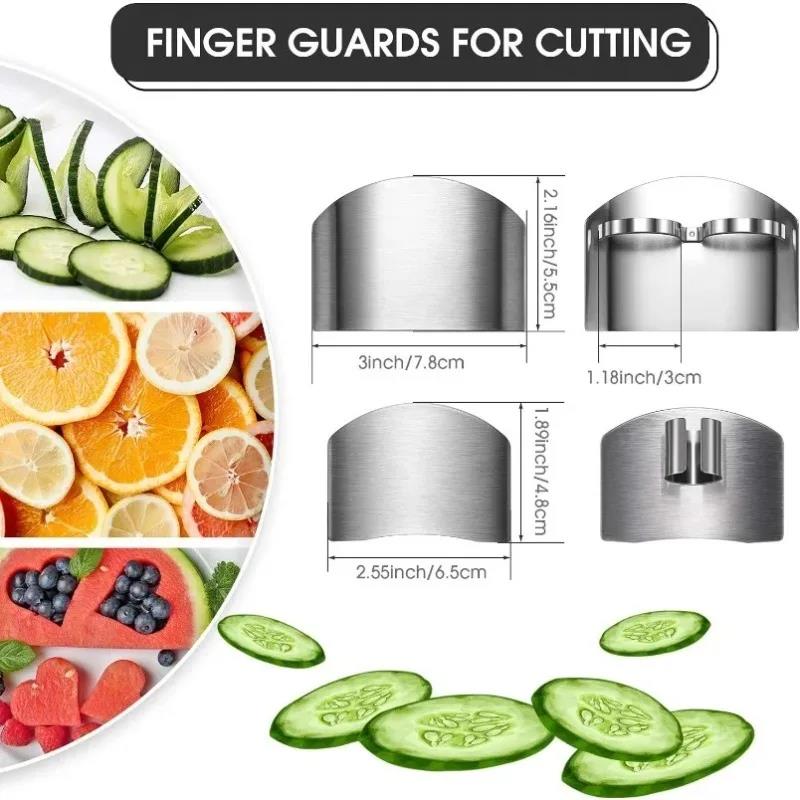 Kitchen Accessories Stainless Steel Finger Cover Finger Protection Safe Cutting Kitchen Must Have Cutting Guard Thumb Protector 2