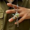 Mini Fishing Reel Pendant Necklace, Unique Alloy Fish Charm Necklace for Fishing Lovers Men Fashion Statement Jewelry