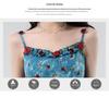 Women's Blue Floral French Style Slimming Summer Dress with Waist-Cinching Design