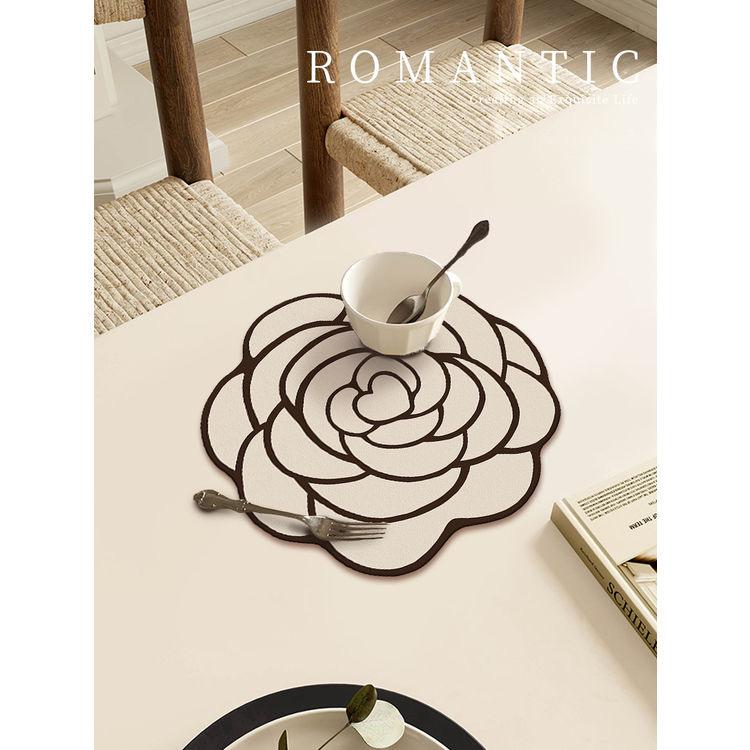 Подставка из диатомовой грязи в форме камелии Абсорбирующая Не требующая стирки Маленькая с ароматом Коврик для кофейного столика Подставка для вазы Подставка для посуды Подставка для тарелок