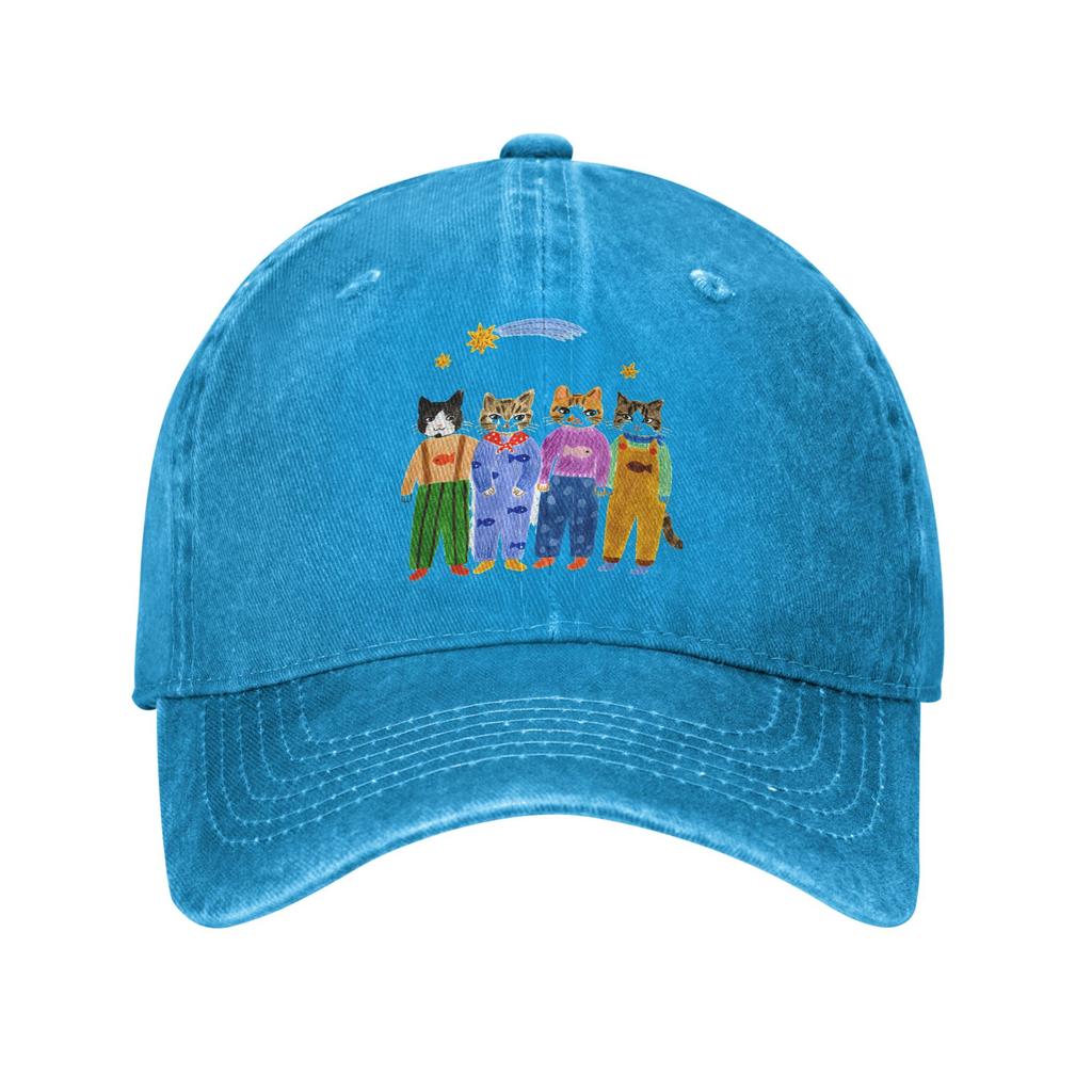 Colorful Aesthetic Cats Baseball Cap Sun Hunting Camping Wholesale Washed Trucker Hat Unisex Women Stylish Custom DIY Snapback Cap
