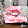 1pc My Melody strawberry blanket Lightweight Flannel Throw for Sofa Bed Travel Camping Livingroom Office Couch Chair