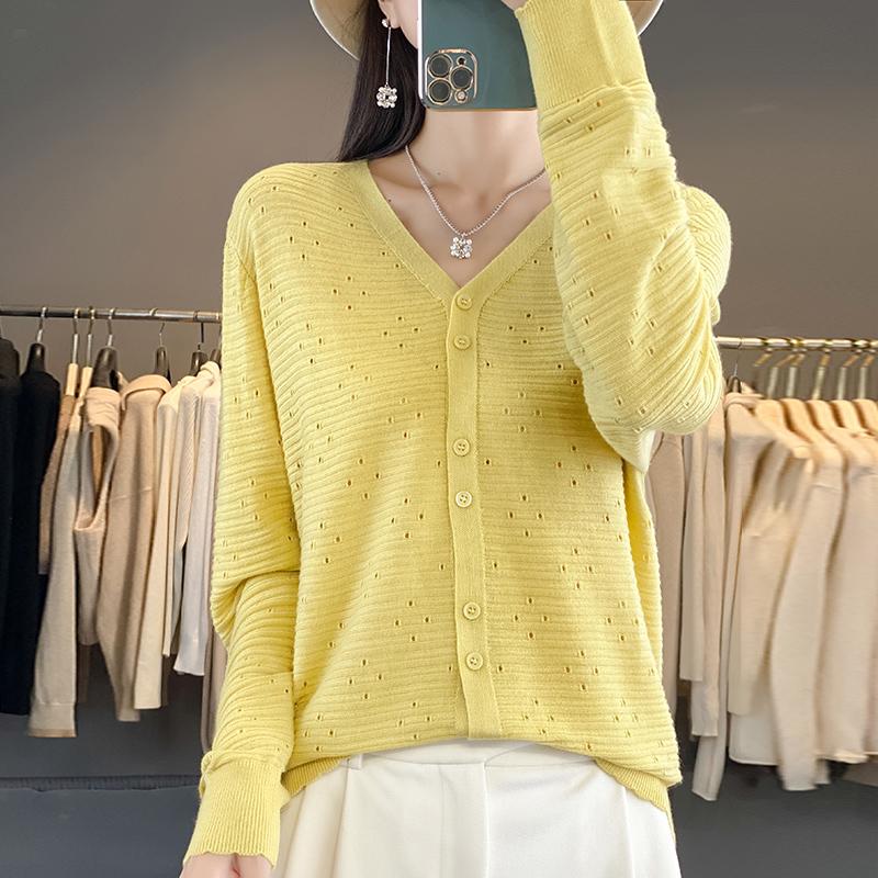 Женский легкий кардиган из 50% шерсти и 50% шелка Mulberry — универсальный трикотаж на все 4 сезона для комфорта и стиля в любое время года