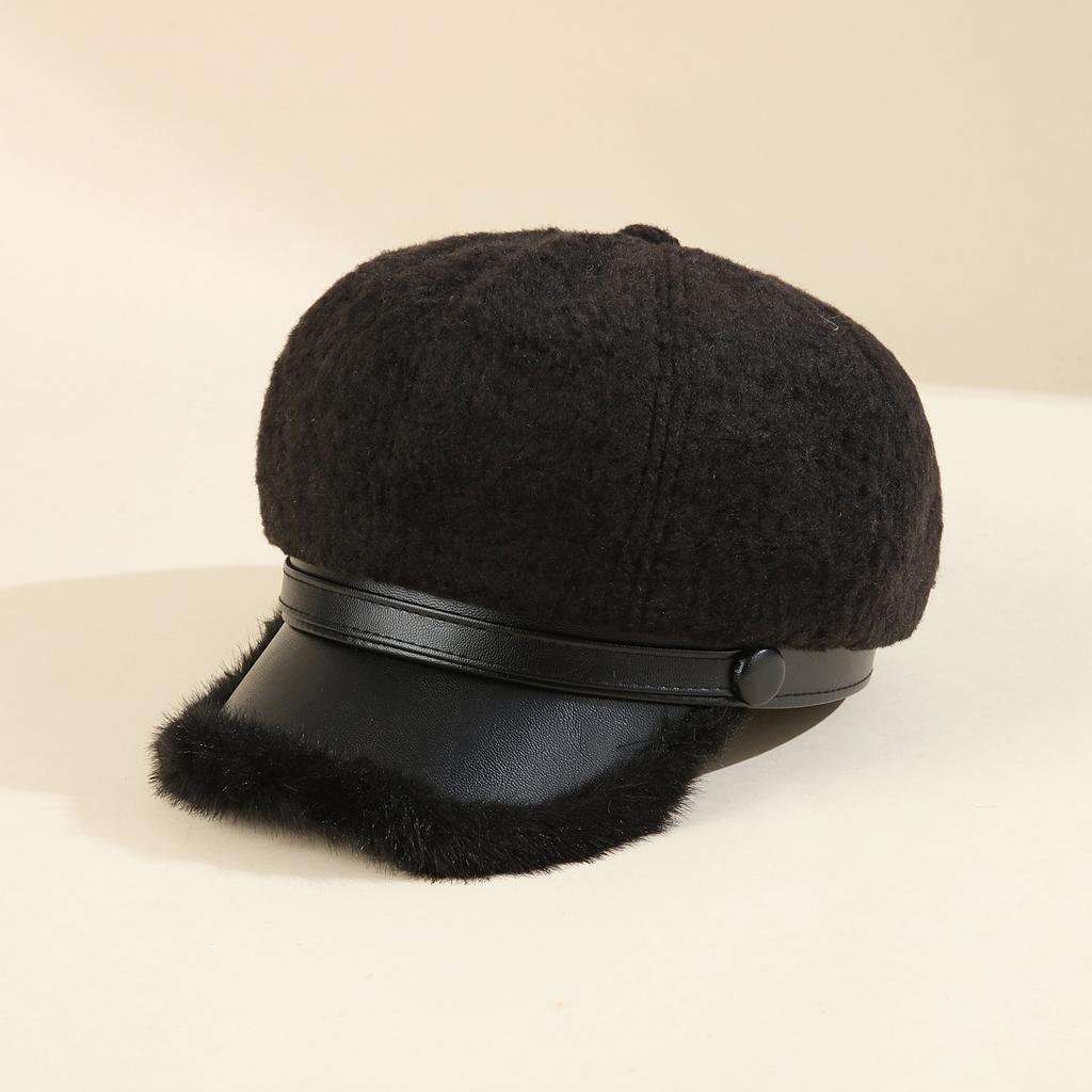 Ретро Универсальный Шерстяной Берет Подчеркивающий Лицо Утиный Язычок Восьмиугольная Шляпа Детская Теплая Ветрозащитная Шляпа Газетчика