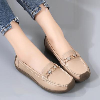 Женские туфли на плоской подошве с круглым носком, удобные женские лоферы без застежек, весна 2025, новые легкие нескользящие офисные туфли Zapatos Mujer