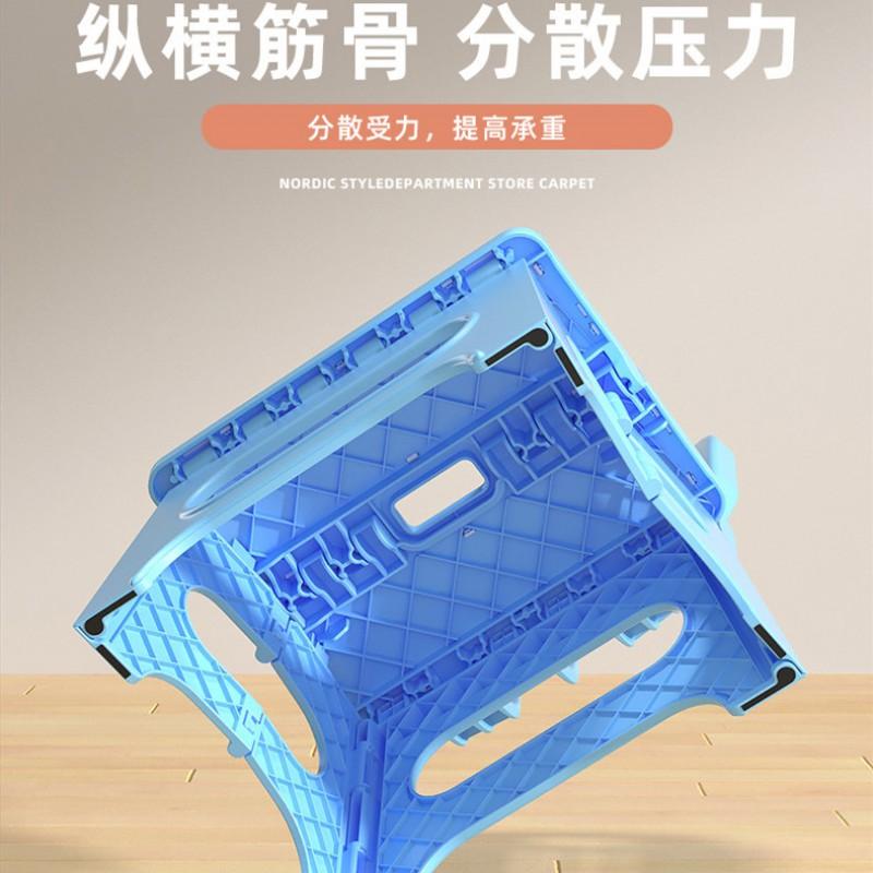 Portable Folding Plastic Stool With Backrest Home Use Compact Stackable Chair Adults Entryway Shoe Changing Bench