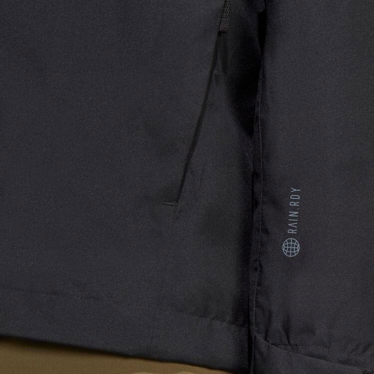 adidas Однотонная куртка с капюшоном и принтом логотипа Мужские куртки Черный HN5455
