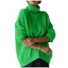 Women's Turtleneck Sweater Solid Color Loose Long Sleeved Jumper Knitted Sweater Soft Pullover