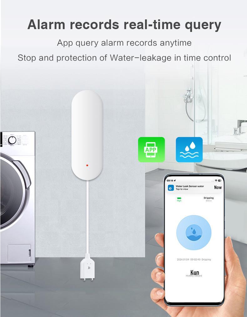 Датчик протечки воды Zigbee для простого управления Micro-link с совместимостью с шлюзом Sonoff ZigBee 3.0.
