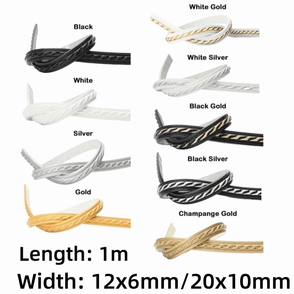 1M Length Self-adhesive Line Trim Faux Embossed Faux Embossed Wall Border Photo Frame