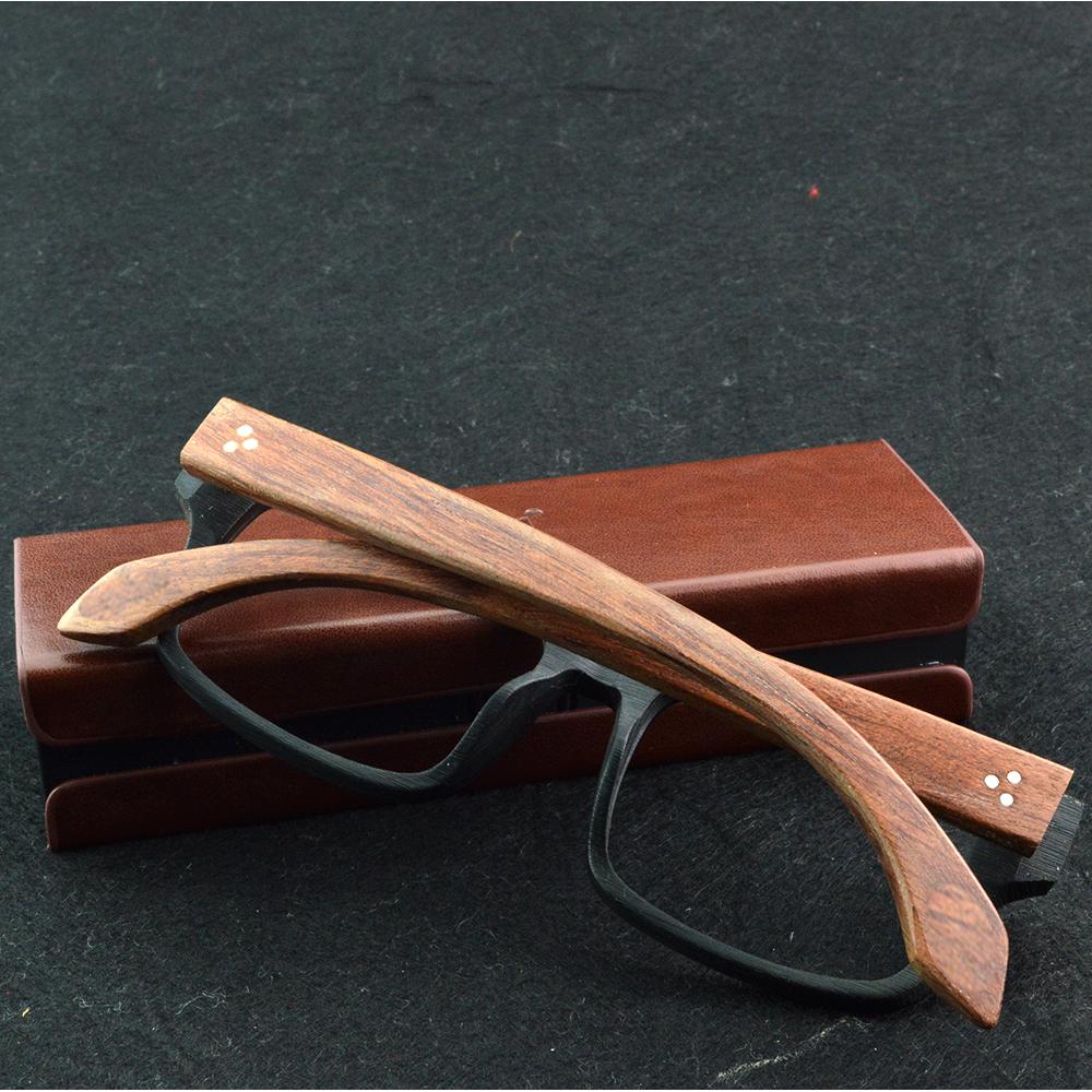 Clara Vida Natural Sandalwood Vintage Square High Grade Optical Eyeglasses Frames Spectacles