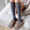 Women Girls Knee High Long Socks Thick Winter Warm Cotton Cable Knit Stockings