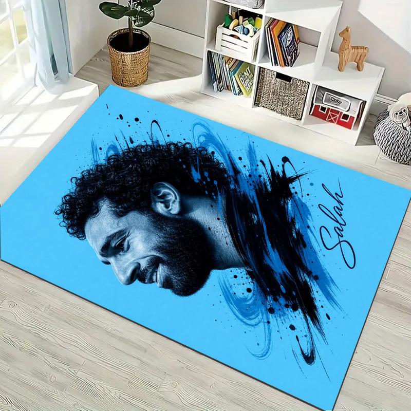 Mohamed Salah Football Player Rug Non Slip Floor Carpet Living Room Game Room Soccer Fan Home Decor Gift
