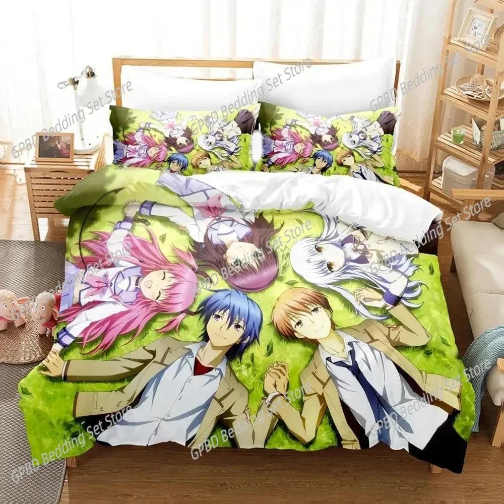 Аниме Angel Beats 3D НОВЫЙ Пододеяльник Наволочка Комплект Постельного Белья Взрослый Мальчик Девочка Украшение Спальни Детский Односпальный Двуспальный Большой