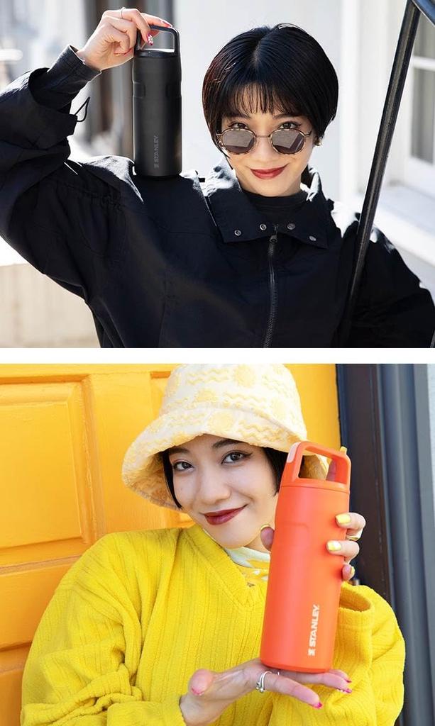 STANLEY Water Bottle Lightweight Aerolite Vacuum Bottle Black 0.47L 10-11217-060 (Black/FF)