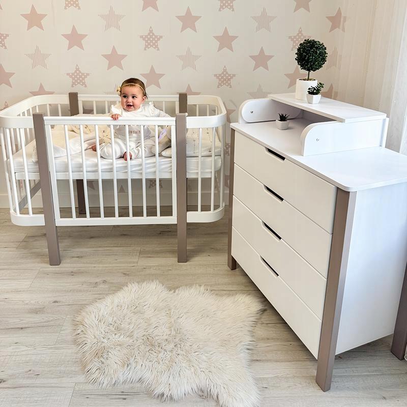 Babymouse kotto elin łóżeczko dziecięce bukowe 120x60 cm funkcja 2w1